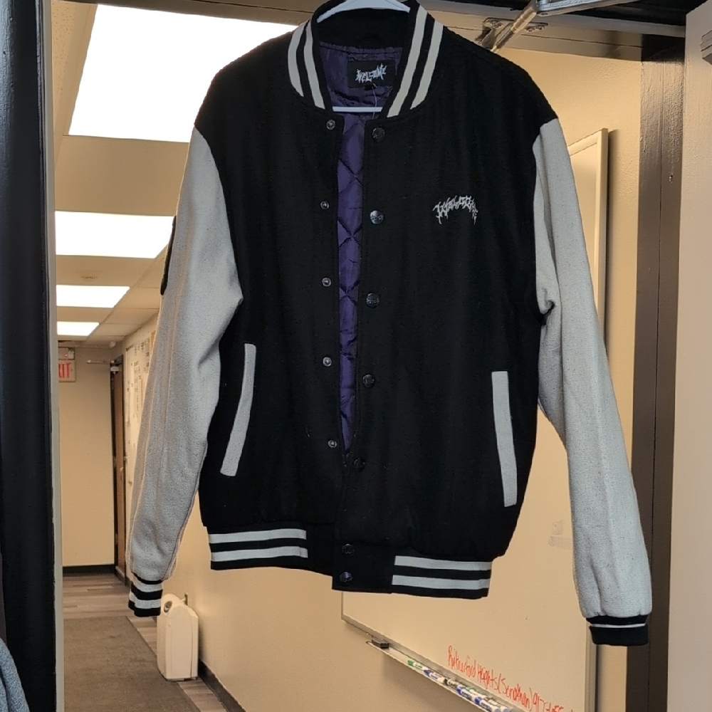 Stylish Black and White Varsity Jacket